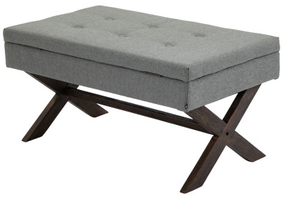 Banquette Namaro, tissu gris antique