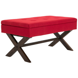 Panca con vano contenitore Namaro In Tessuto rosso,antico