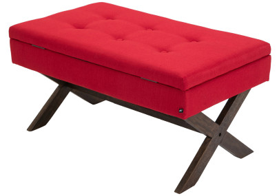 Banquette Namaro, tissu rouge antique