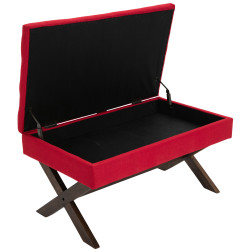 Banquette Namaro, tissu rouge antique