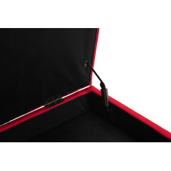 Banco Namaro tapizado en tela con almacenamiento Rojo,Antiguo