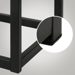 Banc en velours Polson, noir, 120 cm, gris