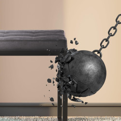 Banquette Barci B, velours, gris foncé