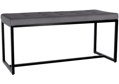 Banquette Barci B, velours, gris foncé