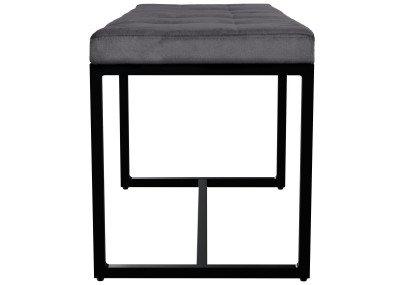 Banquette Barci B, velours, gris foncé