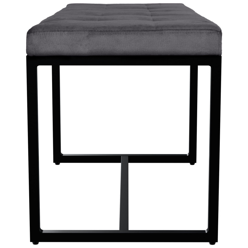 Banquette Barci B, velours, gris fonc?