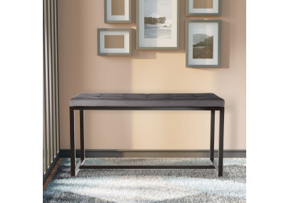 Banquette Barci B, velours, gris foncé