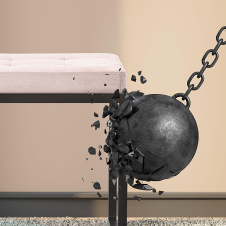 Banquette Barci B, velours gris clair