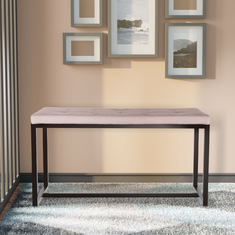 Banquette Barci B, velours gris clair