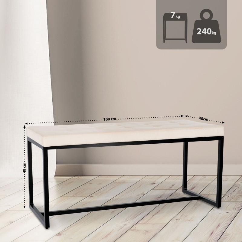 Banquette Barci B en velours cr?me