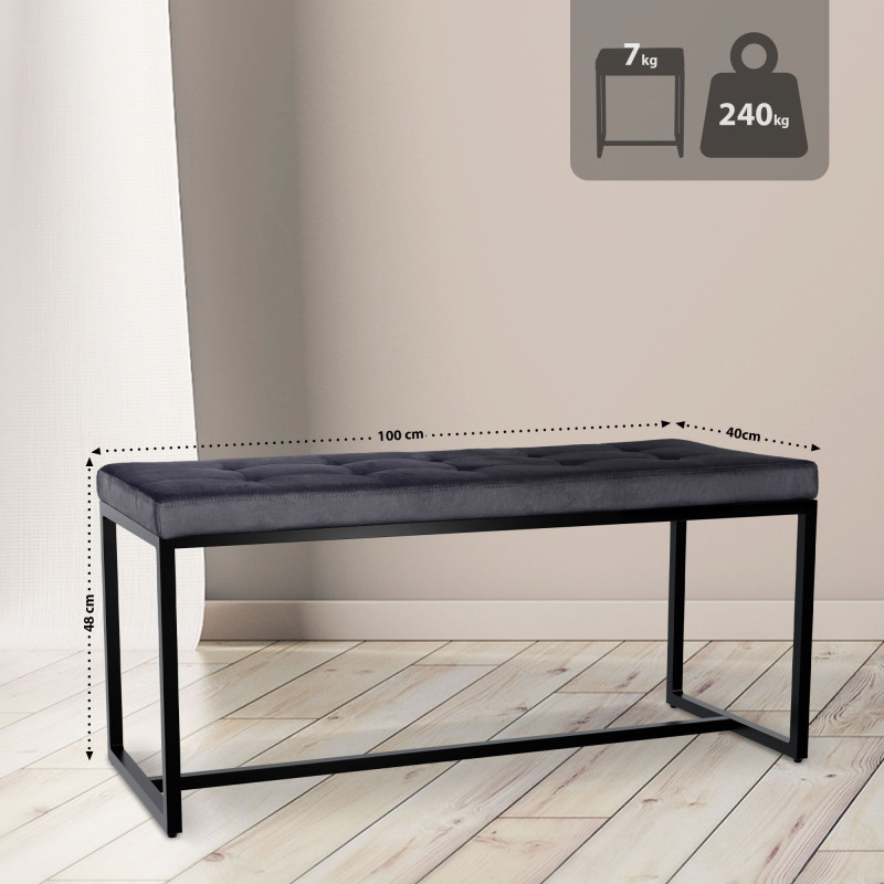 Banquette Barci B, velours noir