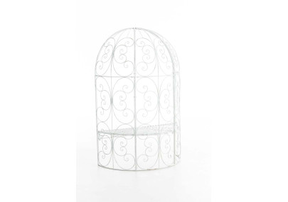 Pavillon semi-ouvert Rosie avec banc blanc antique