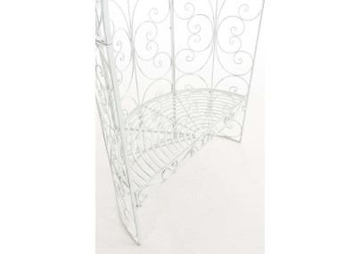 Pavillon semi-ouvert Rosie avec banc blanc antique