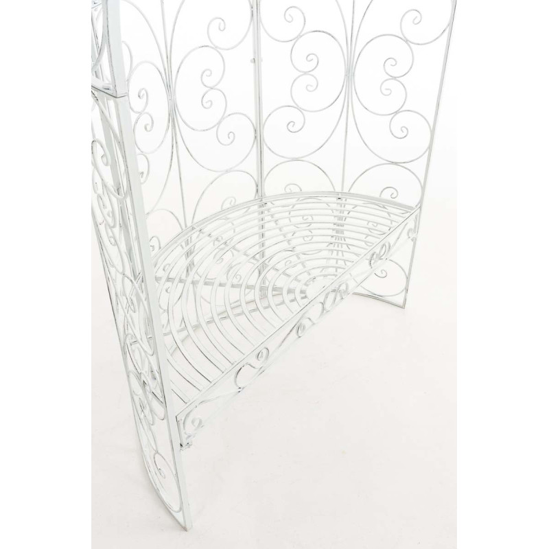 Pavillon semi-ouvert Rosie avec banc blanc antique