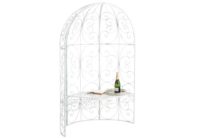 Pavillon semi-ouvert Rosie avec banc blanc antique