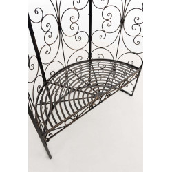 Pavillon semi-ouvert Rosie avec banc en bronze