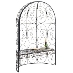 Pavillon semi-ouvert Rosie avec banc en bronze