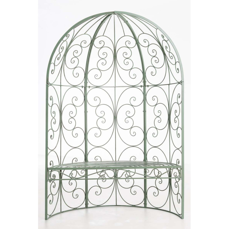 Pavillon semi-ouvert Rosie avec banc vert ancien