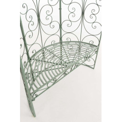 Pavillon semi-ouvert Rosie avec banc vert ancien