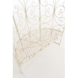 Pavillon Rosie semi-enterr? avec banc ancien couleur cr?me