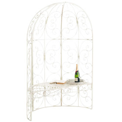 Pavillon Rosie semi-enterr? avec banc ancien couleur cr?me