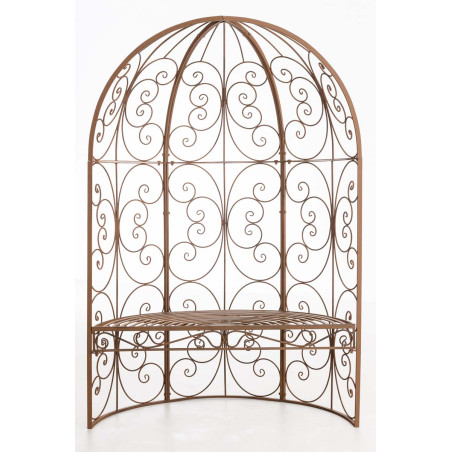 Pavillon semi-ouvert Rosie avec banc ancien marron