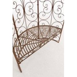 Pavillon semi-ouvert Rosie avec banc ancien marron