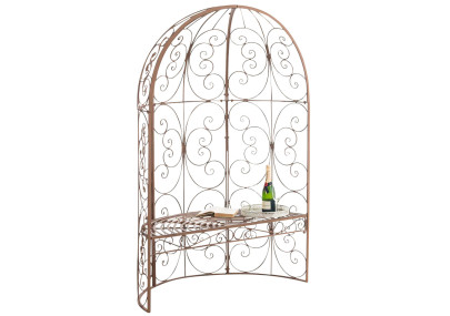 Pavillon semi-ouvert Rosie avec banc ancien marron