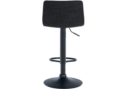 Tabouret de bar Branford, tissu noir