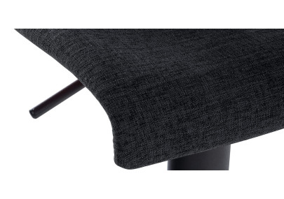 Tabouret de bar Branford, tissu noir