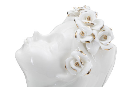 Vase Jeune Femme Roses Enchantées CM 10x14x26