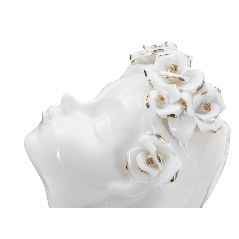 Vase Jeune Femme Roses Enchantées CM 10x14x26