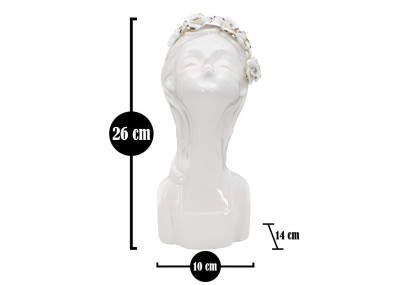 Vase Jeune Femme Roses Enchantées CM 10x14x26