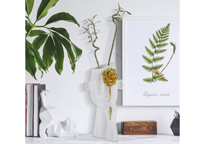 Florero Rostro Con Flores CM 14X13X27