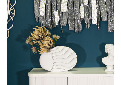 Vase Polyrésine Lignes Raffinées CM 34X11,5X24,5