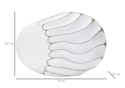 Vase Polyrésine Lignes Raffinées CM 34X11,5X24,5