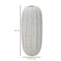 Vase Résine Feuille Élancé CM Ø 18,5X46