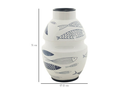 Vase Poisson Artistique CM Ø 21X31