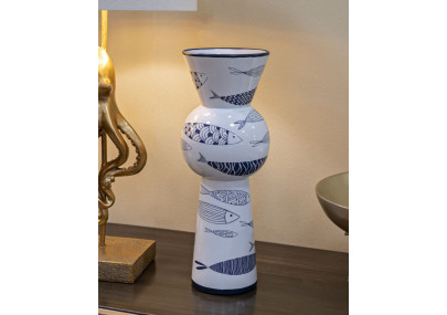 Vase Poisson Haut Design CM Ø 14X38,5