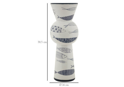 Vase Poisson Haut Design CM Ø 14X38,5