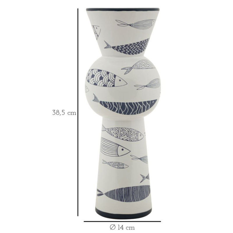 Vase Poisson Haut Design CM Ø 14X38,5