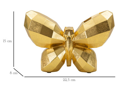 Vase Papillon Or Raffiné CM 22,5X8X15