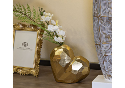 Vase Coeur Or Élégance CM 19X9X18