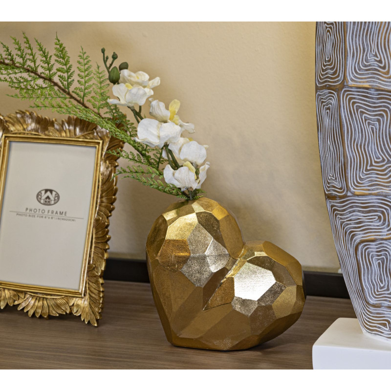 Vase Coeur Or Élégance CM 19X9X18