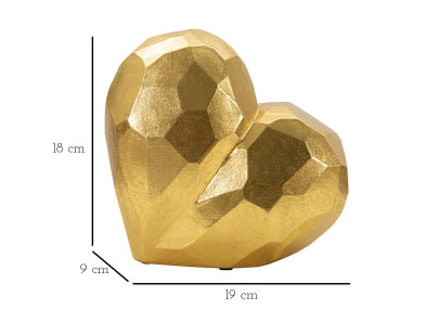 Vase Coeur Or Élégance CM 19X9X18