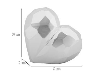 Vase Coeur Argent Chic CM 19X9X18