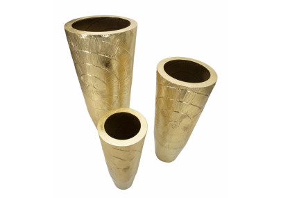 Porte-Vase Doré Lot de 3 Splendides CM Ø 50,8X114,9-40X92,7-29,8X70,5