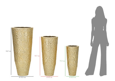 Porte-Vase Glasy Set 3 PCS Chic CM Ø 50,8X114,9-40X92,7-29,8X70,5