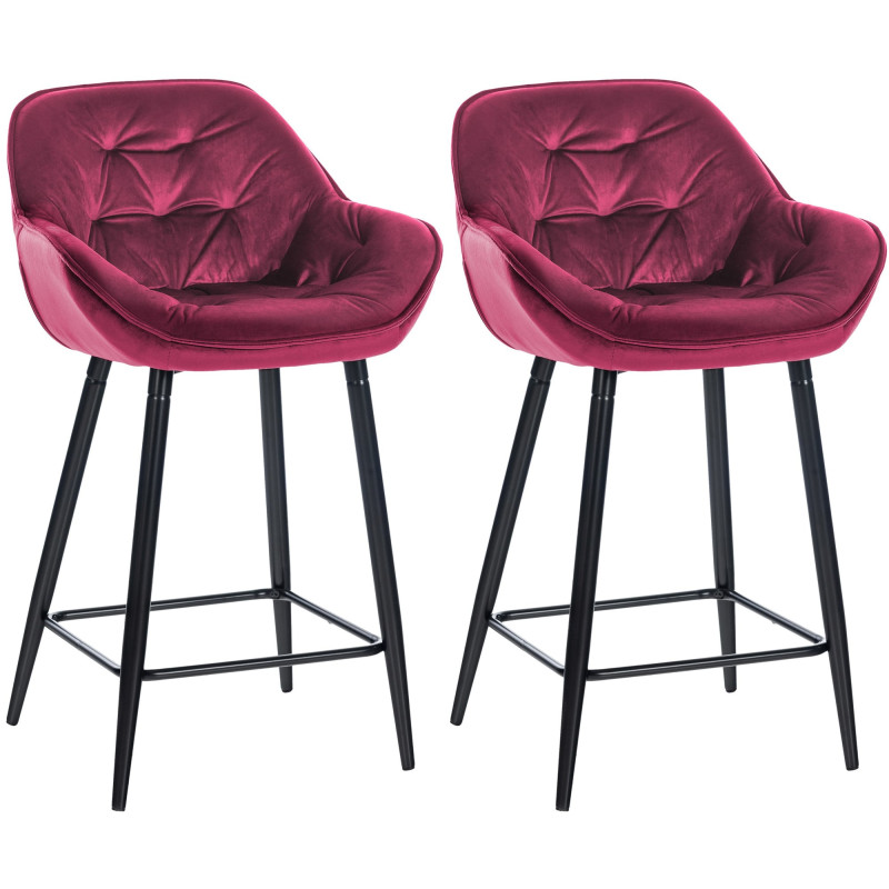 Ensemble de 2 tabourets de bar Gibson 76 en velours violet