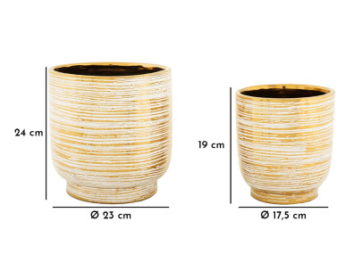 Porte-Vase Melody Set 2 PCS Raffiné CM Ø 23X24-17,5X19